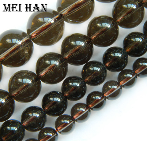 Meihan Natural 6-12mm Lisa redonda de cristal ahumado cuentas para hacer joyería de moda de diseño de piedra diy pulsera collar al por mayor ► Foto 1/3