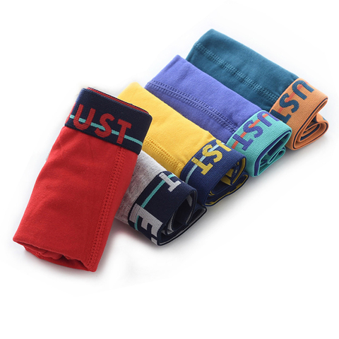 5 unids/lote bragas de Color sólido de algodón para niños ropa interior transpirable Boxer bragas para niños pantalones cortos BU019 ► Foto 1/6