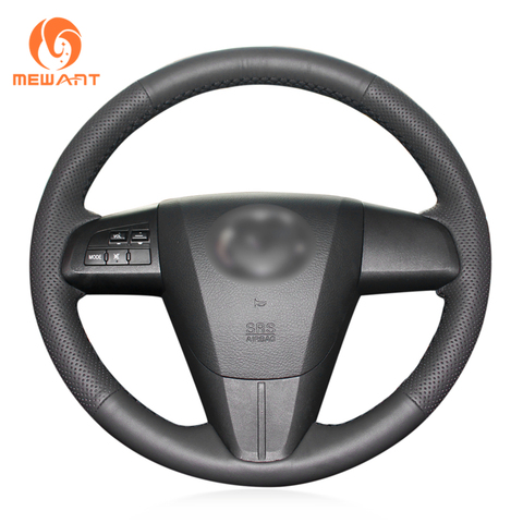 Simplemente lee negro de cuero Artificial protector para volante de coche para Mazda 3 Axela 2010-2013 Mazda 5 Mazda 6 CX-7 CX-9 MAZDASPEED3 (US) ► Foto 1/6