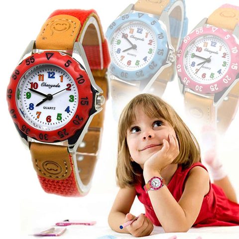Reloj de cuarzo con correa de tela para niños y niñas, reloj de pulsera para regalo ► Foto 1/6