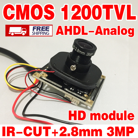 Real 1200TVL HD Color 1/4CMOS FH8510 + 3006 Analog 960P cvbs Módulo de chip de Monitor terminado 2,8mm gran angular 3.0mp lente ir-cut cable ► Foto 1/5