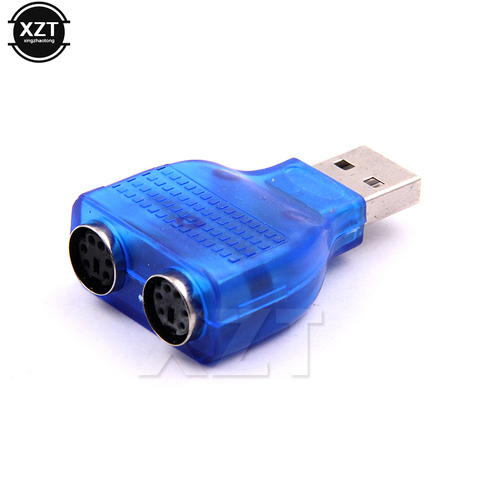 1 Uds USB macho a PS2 adaptador de Cable hembra convertidor de uso para teclado y ratón de ordenador azul apoyo Windows 98 ► Foto 1/5