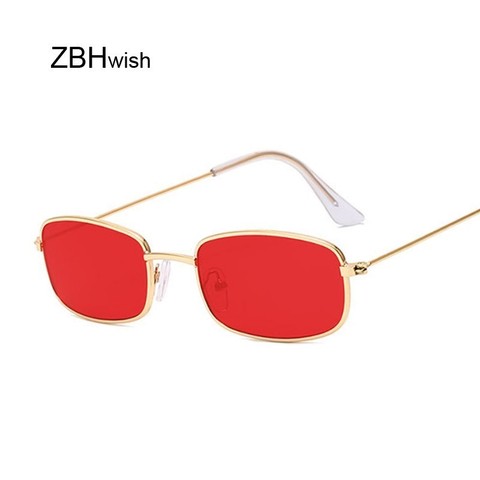 Lindo Sexy rectángulo gafas de sol de las mujeres Retro pequeño negro rojo rosa gafas de sol estilo ojos de gato mujer Vintage tonos para las mujeres ► Foto 1/6