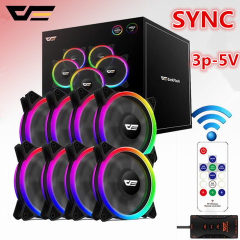 Aigo DR12 Pro ordenador PC caso ventilador RGB ajustar la velocidad del ventilador LED 120mm silencioso remoto AURA SYNC ordenador enfriador ventiladores de refrigeración RGB ► Foto 1/6