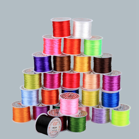 60 M colorido Flexible cuerda de DIY cristal cuerda elástica para cuentas línea elástica abalorios rosca de cable joyería 21 colores de ► Foto 1/6