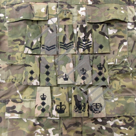 Ejército británico bordado Multicam MTP negro Rank Slides Morale Military Tactics parches con símbolo ► Foto 1/1