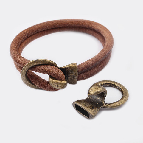3 unids piezas de gancho abierto de bronce antiguo todo en uno accesorios de joyería para hacer pulsera DIY de 5mm de cuero redondo ► Foto 1/6