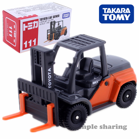 Takara Tomy-Juego de modelo Tomica No.111 TOYOTA L & F GENEO, carretilla elevadora 1:62, coche de juguete fundido a presión coleccionable, juguete divertido en miniatura para niños ► Foto 1/6