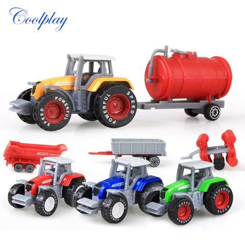 Modelo de Mini coche de granja para niños, modelo de coche ingeniero, Tractor, ingeniería, coche, tractores de juguete, regalo de Navidad ► Foto 1/6