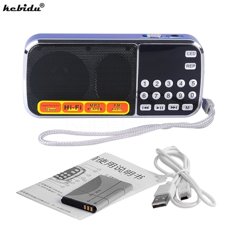 Kebidu-Mini altavoz portátil HIFI L-088, reproductor de Audio MP3, amplificador de linterna, Micro SD, TF, Radio FM ► Foto 1/6