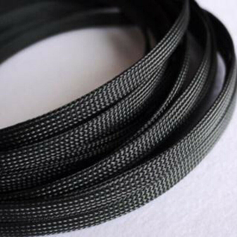 Fundas de Cable de 1-20M para mascotas, malla de serpiente negra de 3-100mm, protección de alambre de nailon, mangas trenzadas de aislamiento extensible ► Foto 1/2