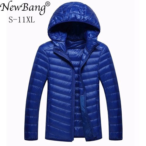 NewBang marca 8XL 9XL 10XL los hombres chaqueta Ultra luz chaqueta hombres Chaqueta ligera pluma cálido con capucha de invierno abrigo ► Foto 1/6