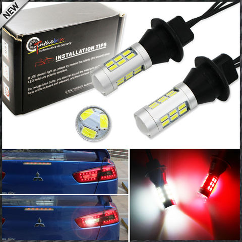 Bombillas LED de repuesto para luces de marcha atrás de coche y antiniebla trasera, 2 uds., 21-SMD, Color blanco/rojo, Dual Color 7440 7444 T20 ► Foto 1/6