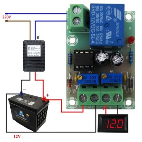 Placa de Control de relé de potencia de cargador de batería, tablero de Control automático DC12V, 2 uds. ► Foto 1/5