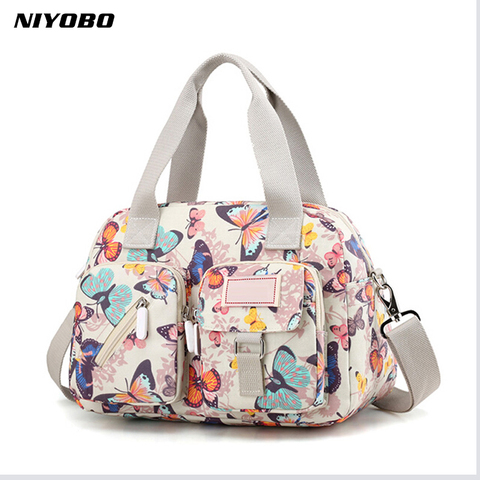 NIYOBO-bandolera de nailon con estampado Floral para mujer, bolso de hombro femenino informal, cruzado ► Foto 1/6