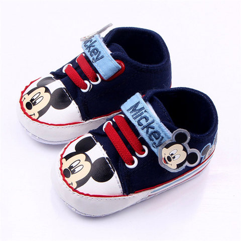 Disney-zapatillas de deporte para bebé de 0 a 18M, zapatos para primeros pasos para niño, niña recién nacida, moda para niño, zapatos de dibujos animados de Mickey ► Foto 1/5