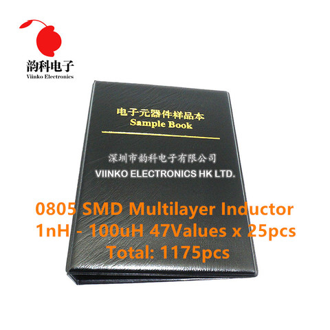 0805 SMD-libro de muestra Inductor multicapa, ~ 100uH 1nH, 47 valores, x25 Uds = 1175 uds, Kit surtido ► Foto 1/2