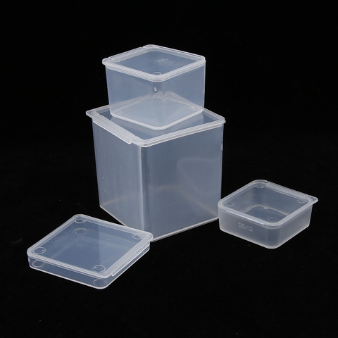 Cajas de almacenamiento transparentes de 4 tamaños, contenedores de plástico para cuentas de diamantes de joyería artesanal, caja cuadrada pequeña práctica ► Foto 1/6