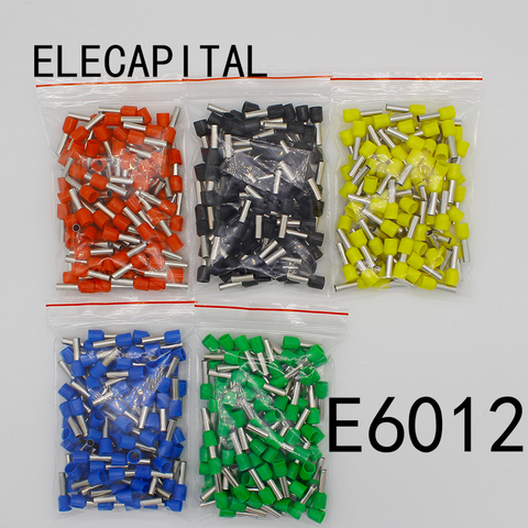 E6012 tubo aislante terminales 6MM2 100 unids/pack conector de Cable aislante Terminal crimpado aislado conector E- ► Foto 1/6