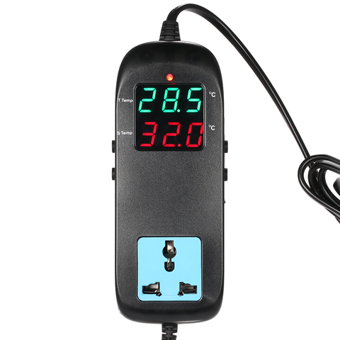 Termómetro Digital de 90V-250V CA, controlador de temperatura de cría, termorregulador LED, termostato termopar electrónico + enchufe ► Foto 1/6