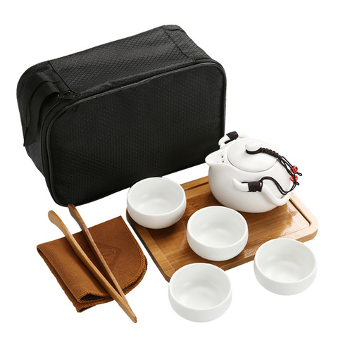 Té chino té juego de té de viaje Kung Fu té de cerámica taza de té portátil de Teaset tazas de té Gaiwan de la ceremonia del Té herramienta ► Foto 1/6