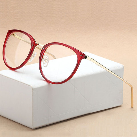 Gafas ópticas de moda Marco de miopía borde completo de Metal para mujer gafas de ojo Oculos de Grau gafas de prescripción ► Foto 1/6