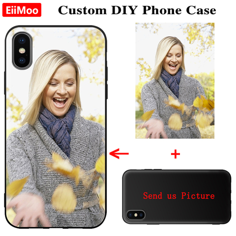 EiiMoo-funda de teléfono personalizada con foto, carcasa trasera de silicona para iPhone XS Max XR X SE 2022, 5 6 S 7 8 Plus 12 Mini 11 Pro Max ► Foto 1/6