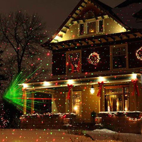 Al aire libre de Navidad proyector de luz láser la estrella del cielo rojo verde LED de la etapa de la lámpara jardín exterior césped Patio paisaje luz láser ► Foto 1/6
