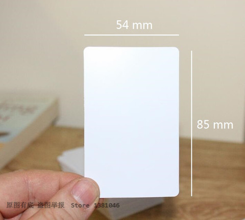 Grosor de 0,35mm, tamaño de 85x54mm, acabado brillante en blanco, tarjeta de visita de PVC de plástico blanco, cantidad de 10/50/100/200 a elegir ► Foto 1/6