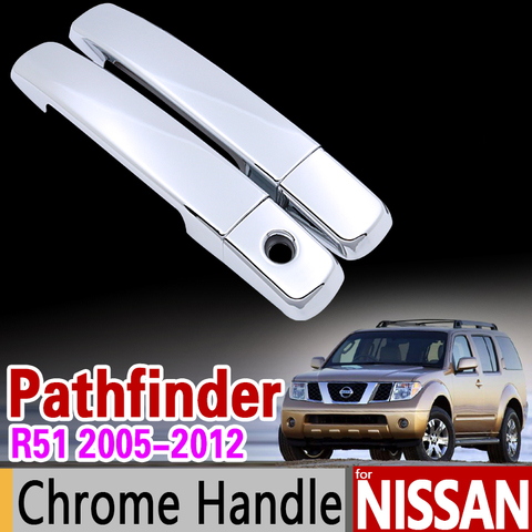 Para Nissan Pathfinder R51 2005-2012 cromo cubierta de la manija Trim Set 2006, 2007, 2008, 2009, 2010, 2011 de la etiqueta engomada estilo de coche ► Foto 1/1