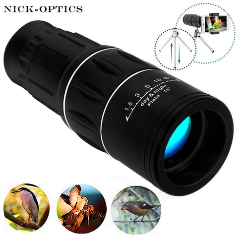 16X52 Monocular potente telescopio senderismo Lll visión nocturna binoculares para avistamiento de aves HD lente óptica Zoom de alta ampliación ► Foto 1/6