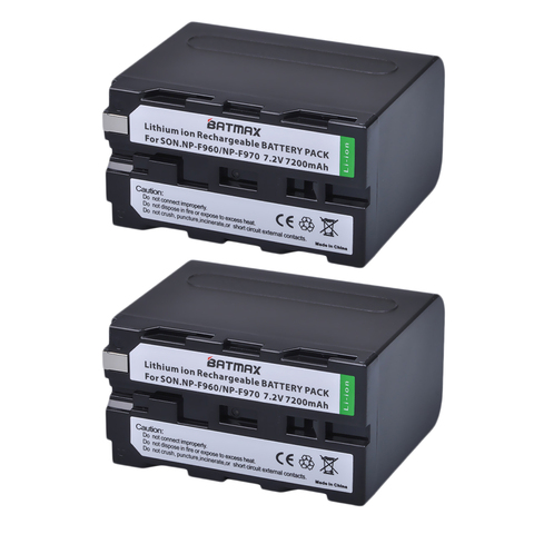 2 unids NP-F970 batería recargable 7200 mAh NP F970 NPF970 baterías de la cámara para Sony MC1500C 190 P 198 P F950 MC1000C TR516 TR555 ► Foto 1/6