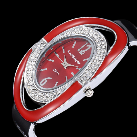 Reloj de cuarzo con diamantes de imitación para mujer, pulsera de lujo con esfera ovalada, regalo para chica, nuevo diseño, 2022 ► Foto 1/6