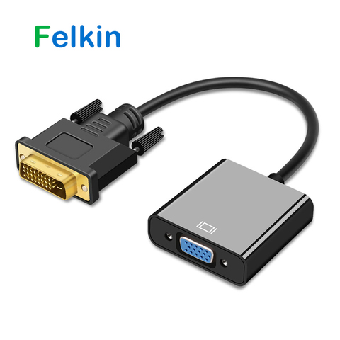 Felkin DVI a VGA Adaptador convertidor Cable DVI macho a VGA hembra adaptador 1080 p Video Convertidor para PC HDTV monitores pantalla ► Foto 1/6