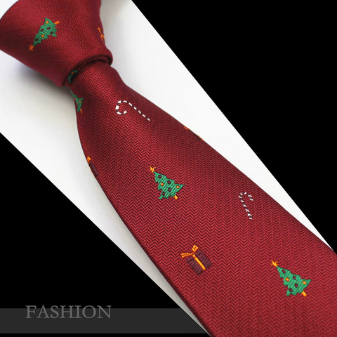 Corbata roja de Navidad de 7 cm para hombre de muñeco de nieve para Navidad azul y verde árbol de Navidad corbata de Papá Noel corbata delgada ► Foto 1/6