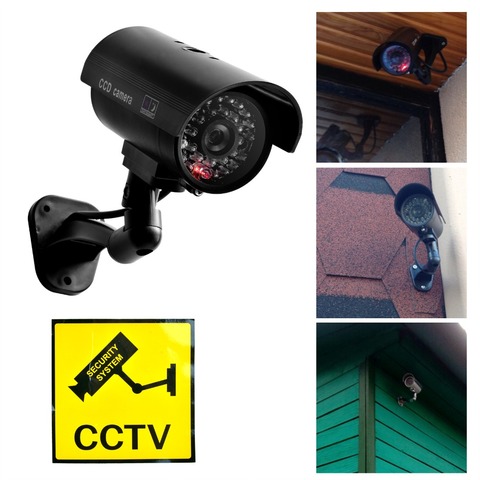 Smarsecur-cámara falsa de seguridad impermeable, cámara de vigilancia CCTV con luz Led roja intermitente para interior y exterior ► Foto 1/5