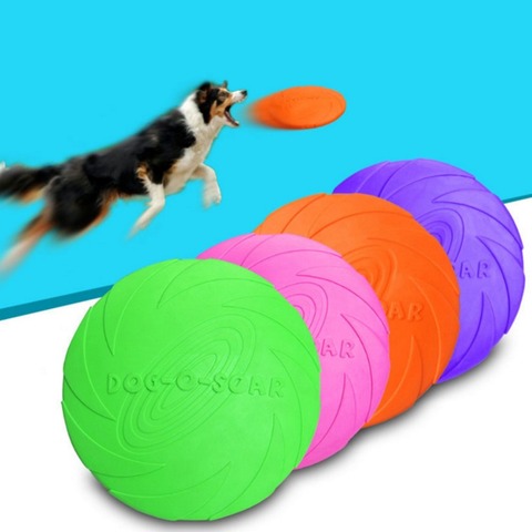 Disco volador de goma Flexible y suave para perros, juguete con platillo volador, flotante, plegable, para Trianning interactivo ► Foto 1/6