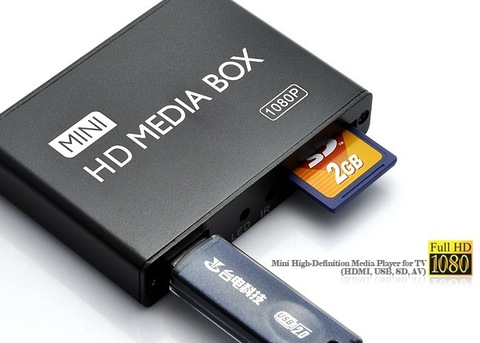 Reproductor multimedia externo USB Full HD 1080P con HDMI SD Media Box compatible con MKV H.264 RMVB WMV HDD reproductor multimedia para coche HDDK7 ► Foto 1/5