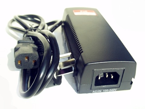 Inyector Poe de alta potencia, 30W, 48V, salida completa, 10/100Mbps, alimentación sobre ethernet, interruptor único POE ► Foto 1/2