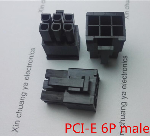 5557 de 4,2mm en negro 6P 6PIN hombre para computadora PC ATX tarjeta gráfica GPU PCI-E conector de alimentación PCIe de la cáscara de plástico de la vivienda ► Foto 1/1
