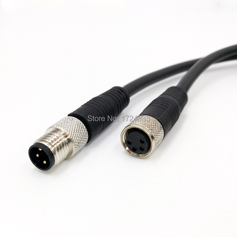 Conector de Sensor M8, Cable de enchufe impermeable, macho y hembra, ángulo recto, 4 5 pines + 2m, línea de PVC ► Foto 1/5
