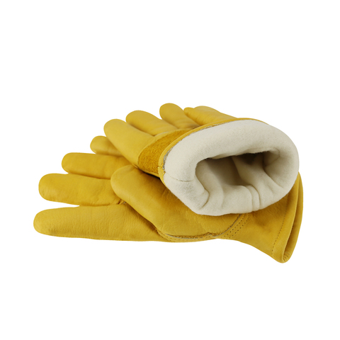 OLSON DEEPAK-guantes de trabajo térmicos de invierno para hombre y mujer, de cuero de vaca, forro polar, para motocicleta ► Foto 1/6