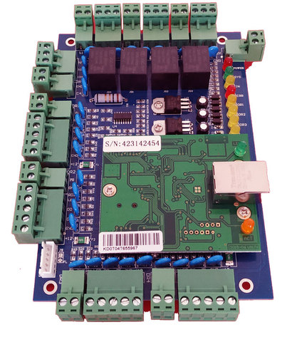 TCP/IP cuatro Control de acceso de puerta red Placa de control de acceso para el sistema de acceso/tiempo de asistencia apoyo RFID lector QR sn:L04 ► Foto 1/6