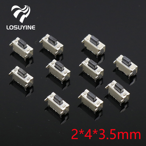 Interruptor táctil micro SMD, botón en el lateral, 10 unidades/lote, 2x4, 2x4x3,5 MM ► Foto 1/3