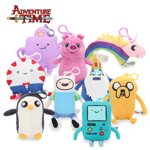 13-21cm tiempo de aventura de felpa llavero juguetes Finn Jake Penguin Gunter Beemo BMO suave peluche Animal muñecas colgante fiesta suministros ► Foto 1/6