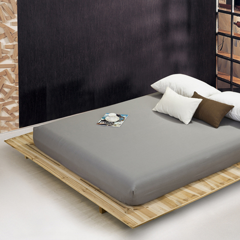 Funda de colchón de hoja ajustada Color sólido lijado sábanas de cama sábanas con banda elástica doble reina tamaño sábana 180X200 CM ► Foto 1/5