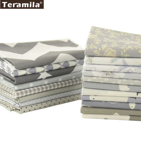 Teramila Tela de Algodón 19 Diseños de Ropa de Cama de Color Gris y Blanco Decoraion Acolchar Encanto Paquetes Trimestre Grasa Medidor de Tecido ► Foto 1/6