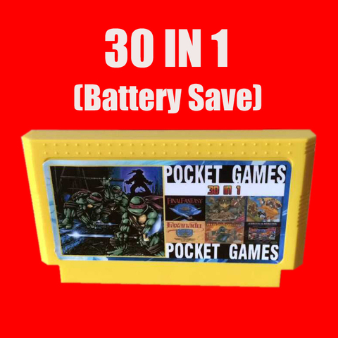 Cartucho de juego de 60 Pines de 8 bits de alta calidad 30 en 1 con tortuga de tierra, fantasía Final/Zel-batería de la serie guardar ► Foto 1/2
