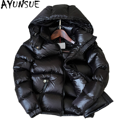 Ayunsure-Chaqueta de plumón de pato para mujer, abrigo de invierno, corto y grueso, de colores con capucha, coreano, Parka cálida, KJ726, 90% ► Foto 1/6