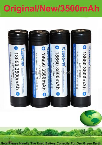 Keppower-Batería de ion de litio de 2017 V, 3,7, 18650 mah, 4 unidades/lote, Original, 3500 protegida, envío gratis ► Foto 1/3